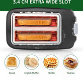 Broodrooster - Toaster - 2 sleuven - 750W - Zwart •